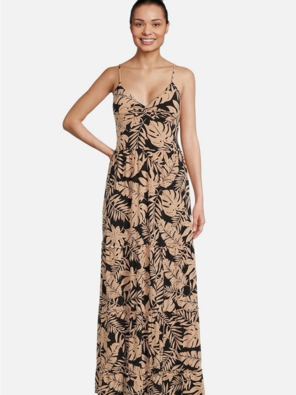 No Boundaries Knot Front Maxi Dress XL Hot Cocoa Brown Casual Summer Dress NWOT